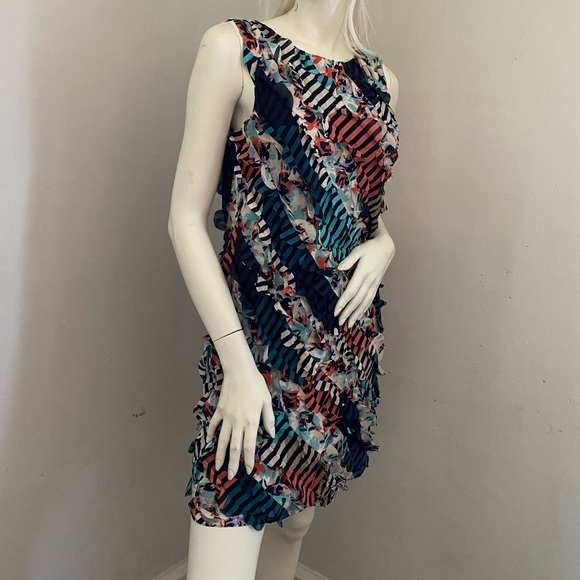 DVF Abstract Textured Sleeveless Mini Dress - Picture 7 of 9